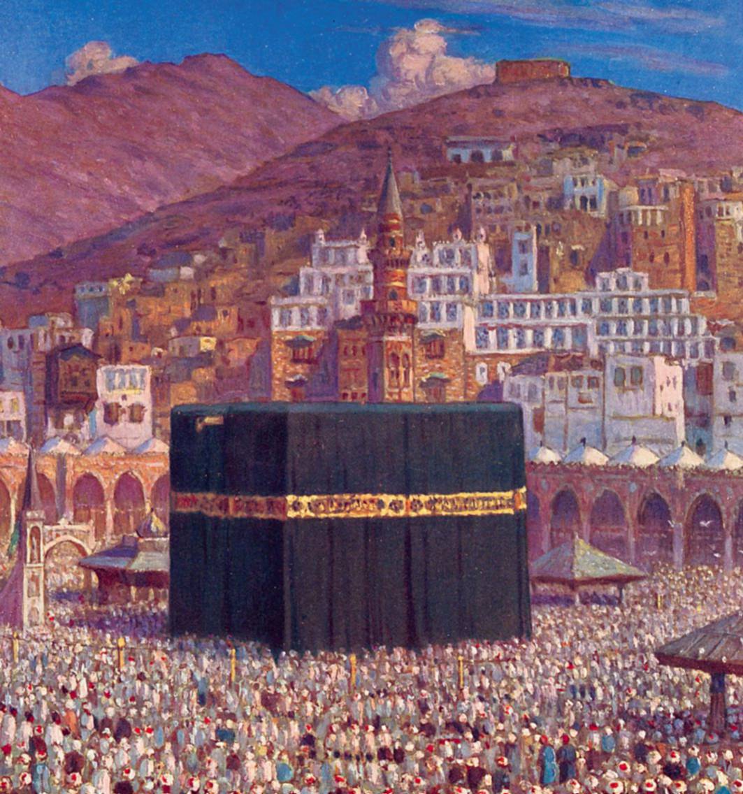 Preghiera intorno al sacro tempio della Kaaba alla Mecca